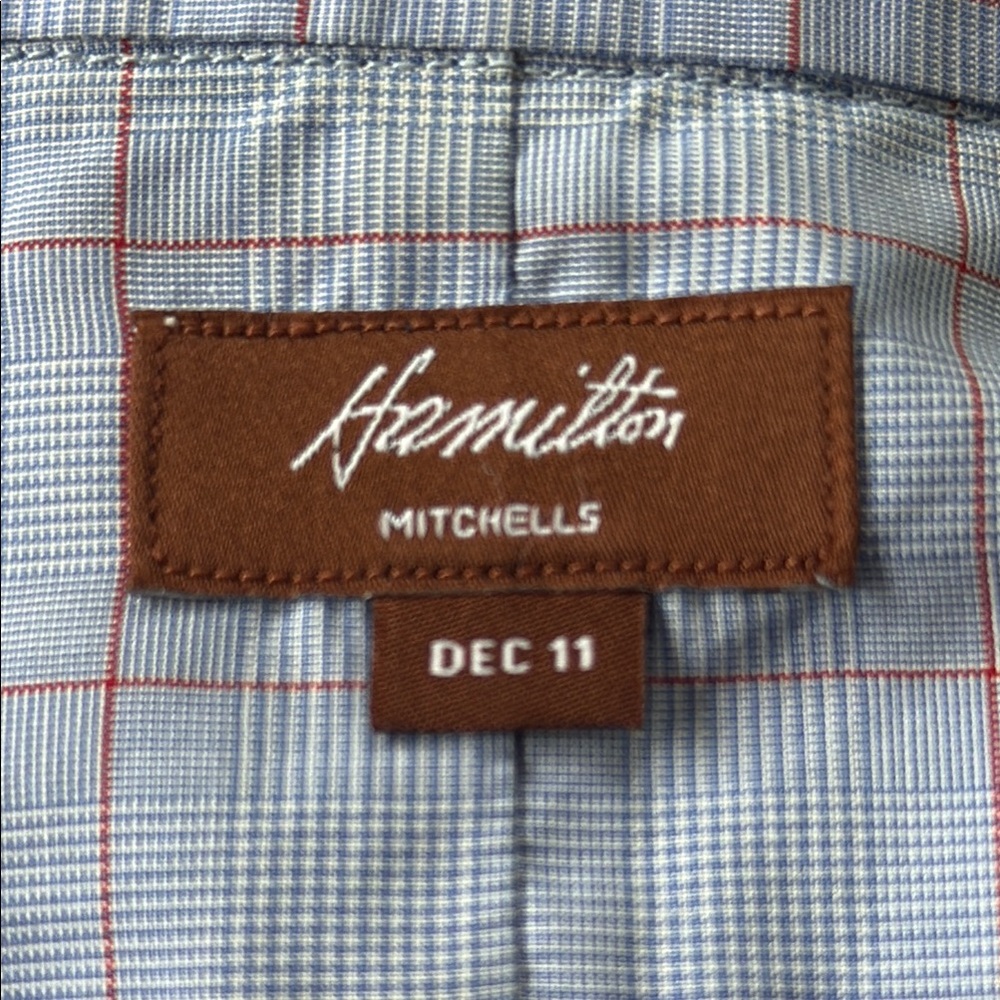 Hamilton Men's Dress Shirt - Blue and Red Checkered